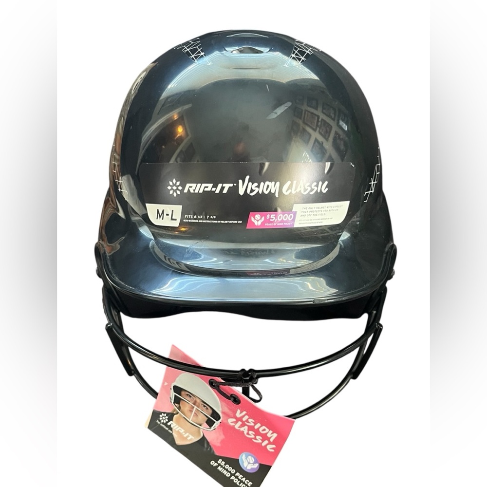 RIP-IT Vision Classic 2.0 Women’s Softball Helmet M-L Black NEW